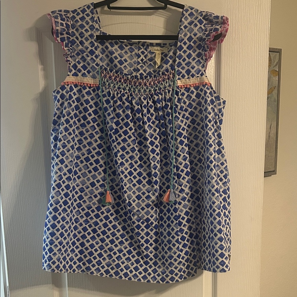 Matilda Jane Blue and White Cloud Print Blouse